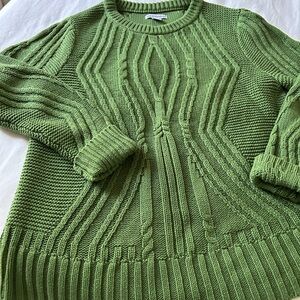 Amazon Essentials Green Cotton Sweater. Size Large.